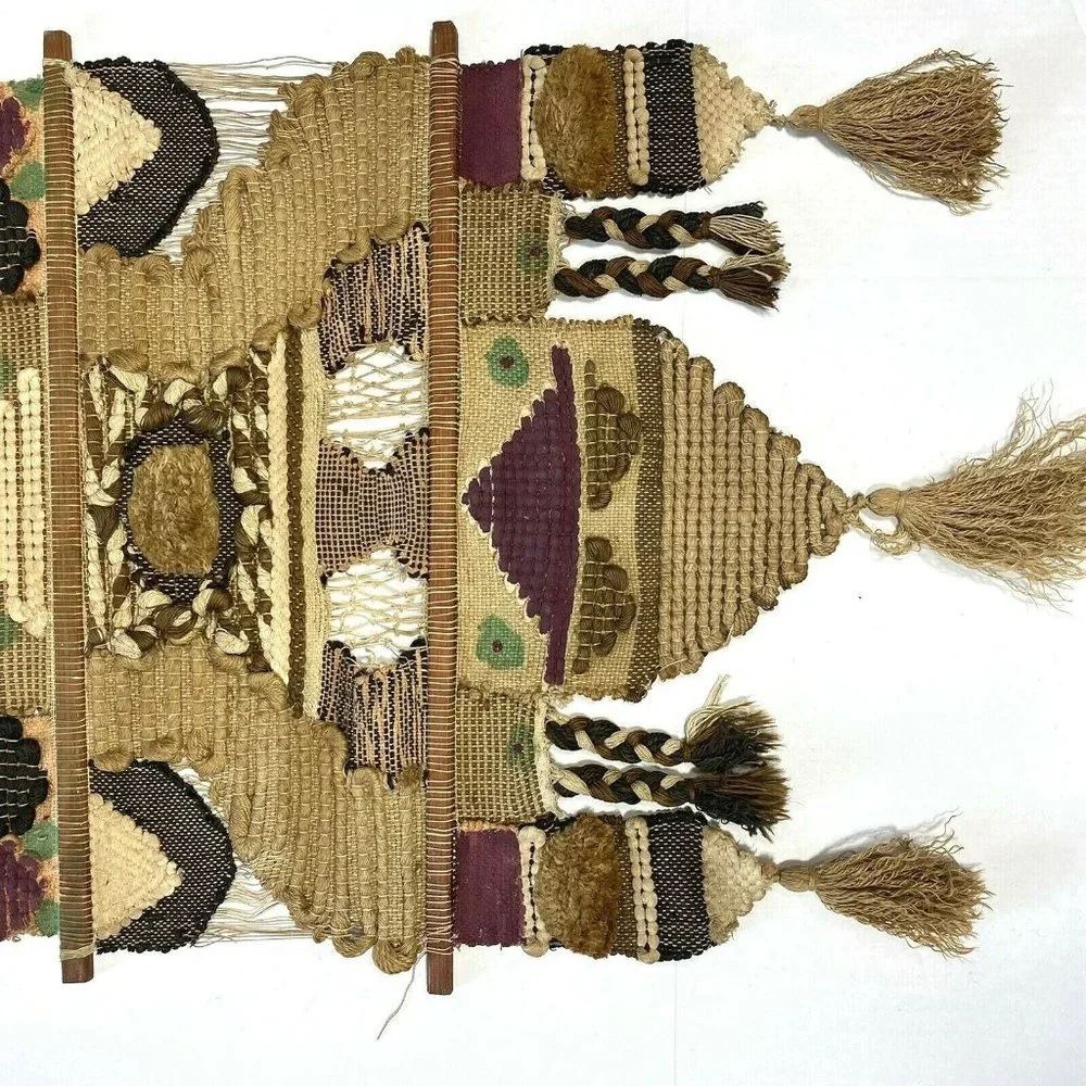 Vintage Original Fiber Art Handmade Animal Fur Han